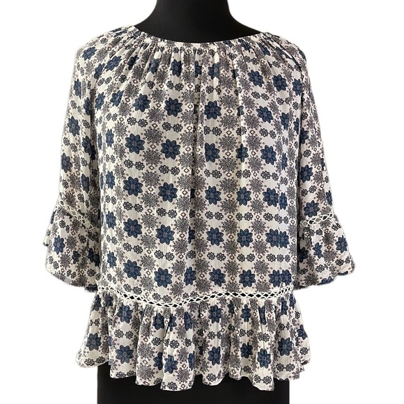 FEVER Boho flower print top size S - Picture 2 of 8